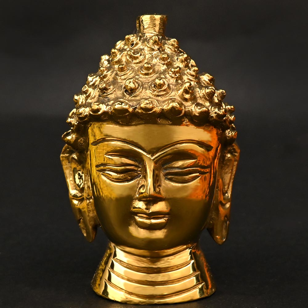 Buddha Face Brass Statue