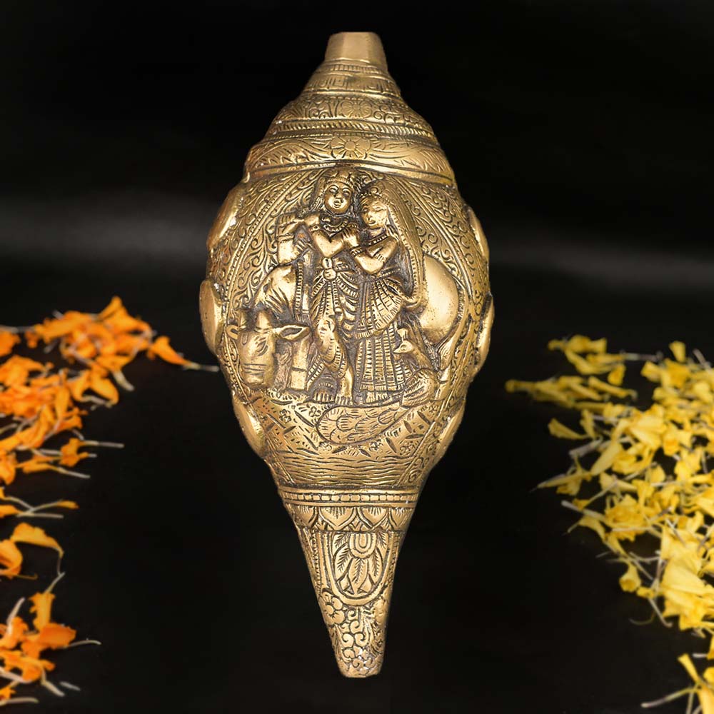 Brass Radha Krishna Shankh