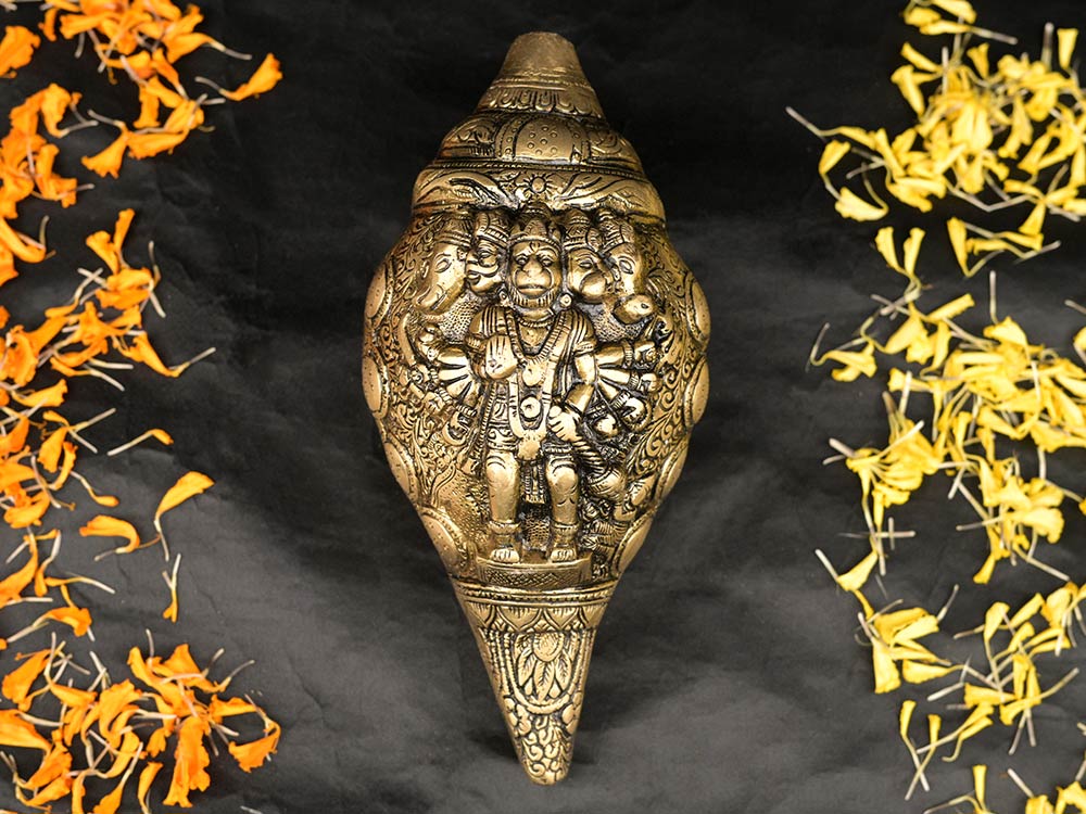 Brass Panchmukhi Hanuman Shankh