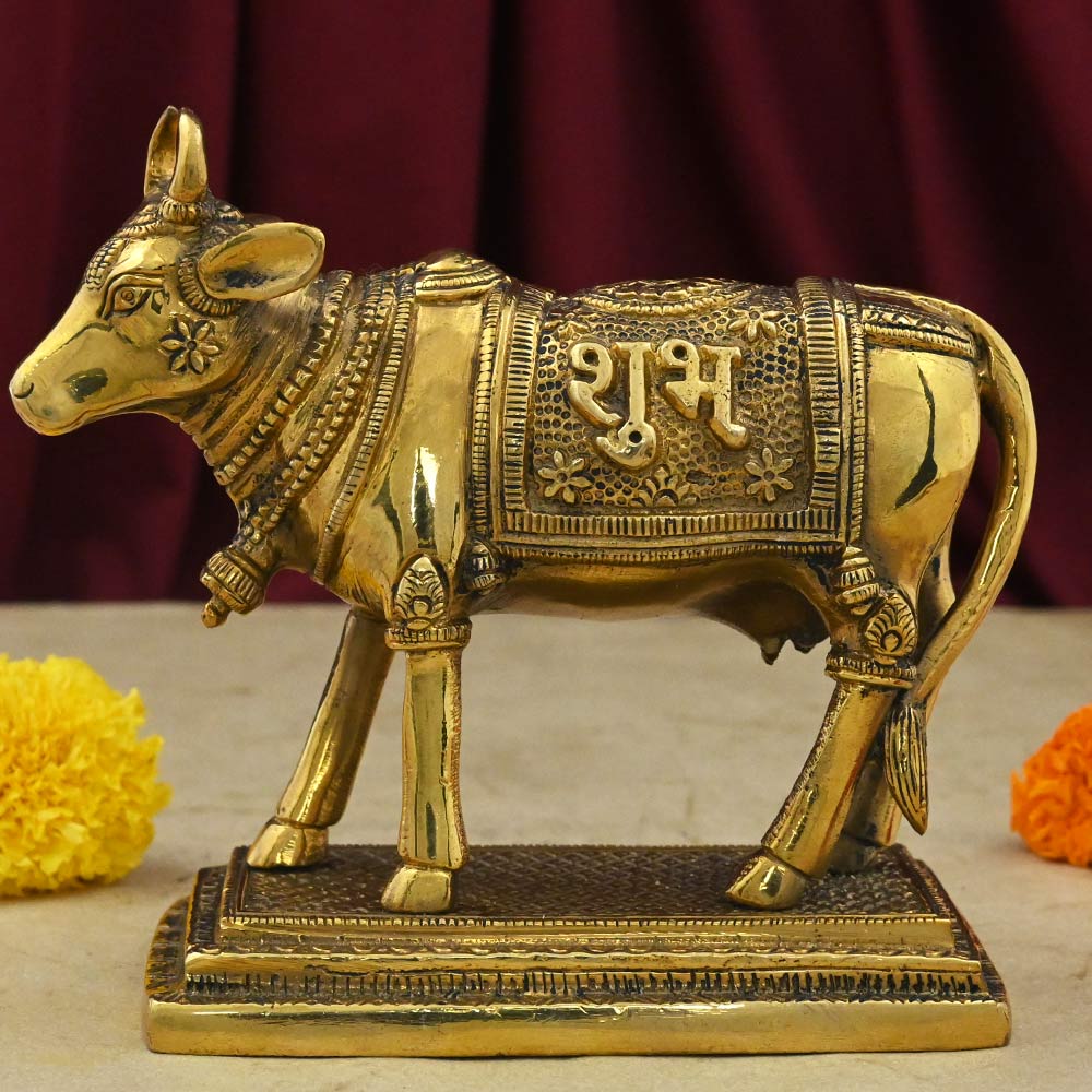 Gau Mata Brass Statue