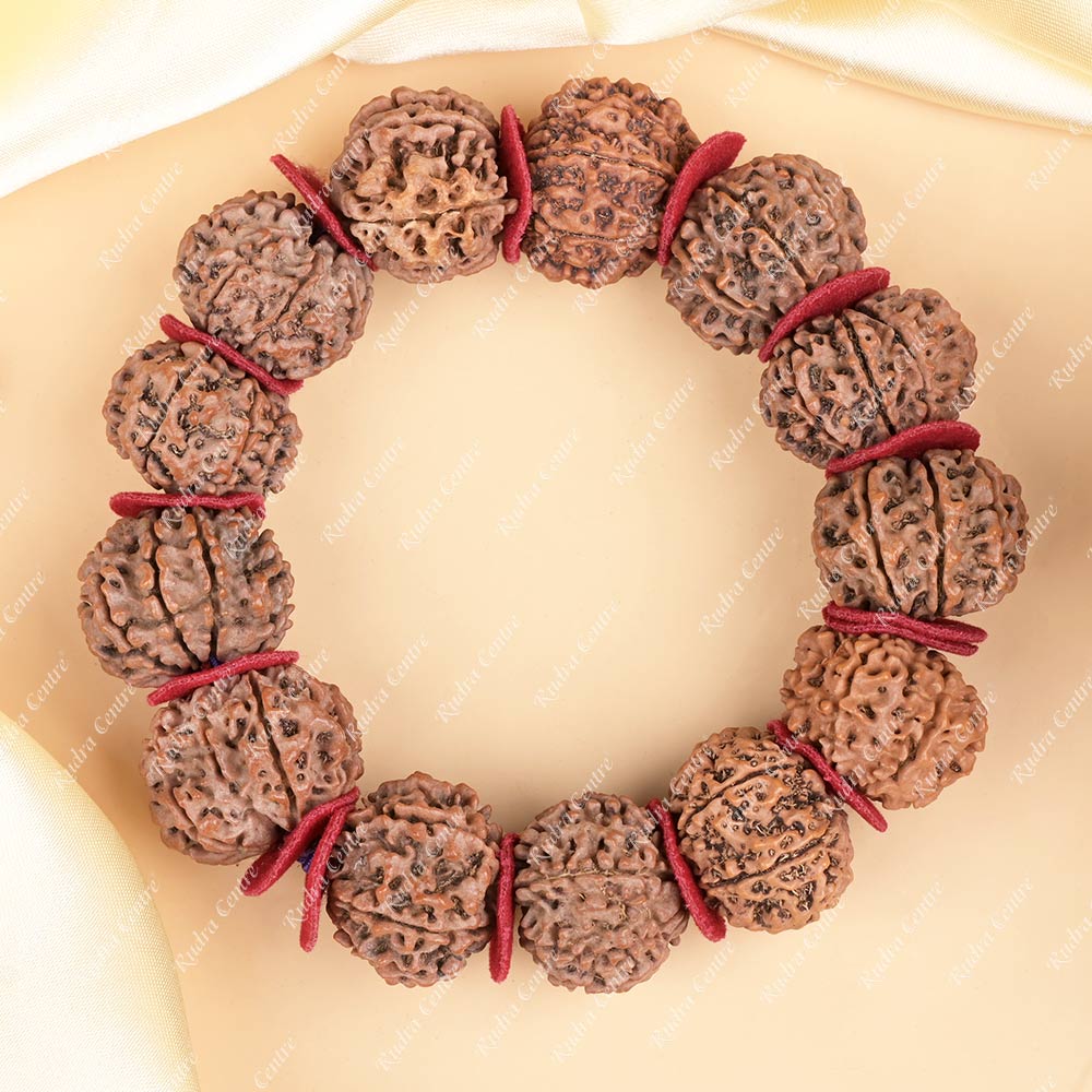 9 Mukhi Nepali Rudraksha Woolen Spacers Bracelet