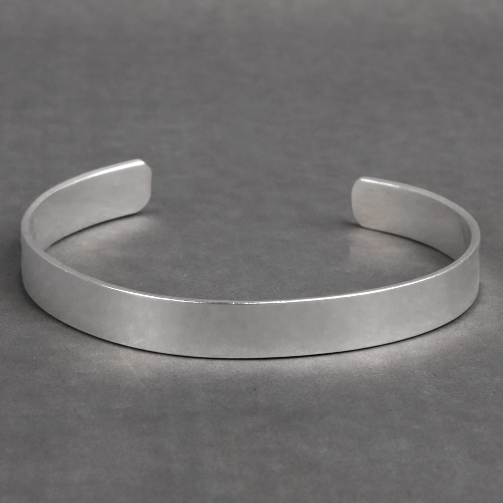 Plain Silver Kada Cuff Bracelet