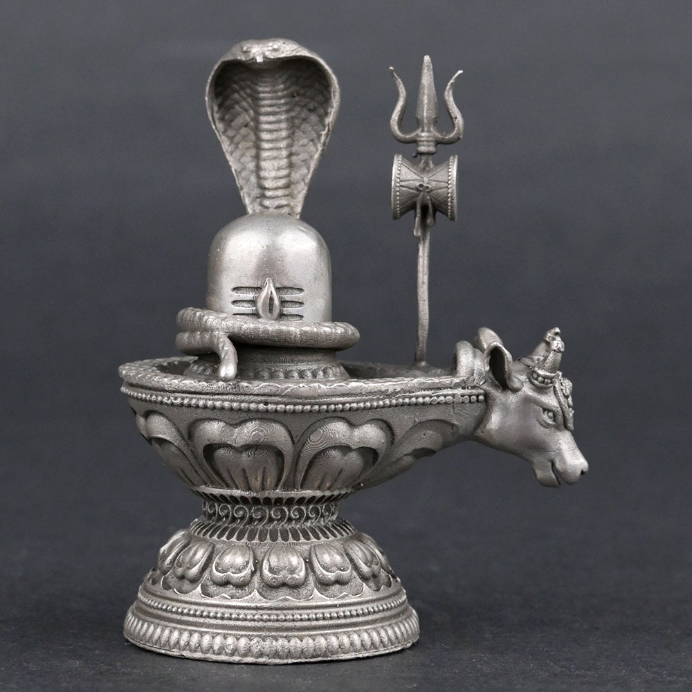 Shivling Sheshnaag Gaumukh Yoni 925 Sterling Silver Idol