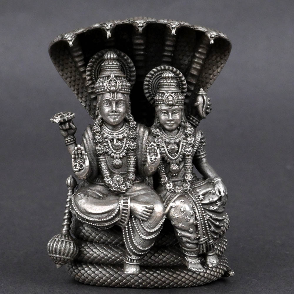 Vishnu Laxmi Sheshnaag 925 Sterling Silver Idol