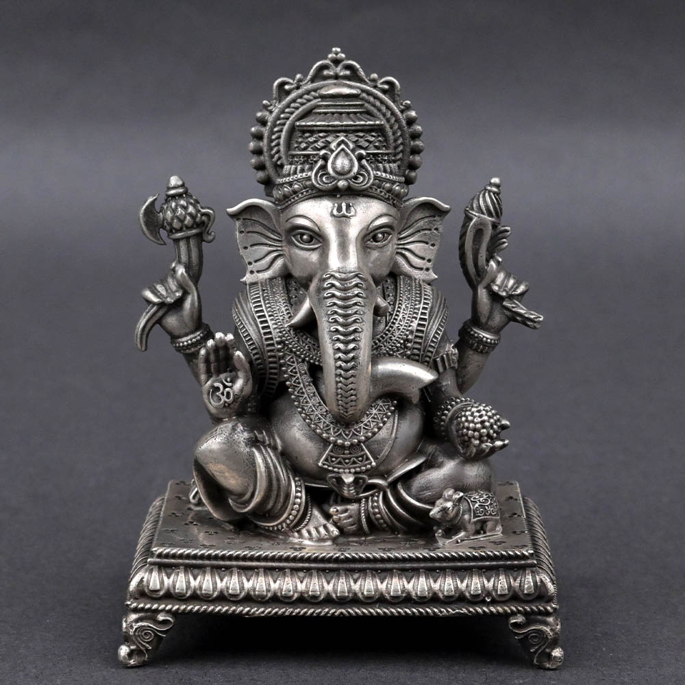 Chaturbuj Ganesh 925 Sterling Silver Idol