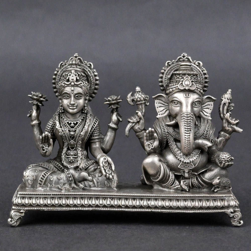 Ganesh Laxmi 925 Sterling Silver Idol