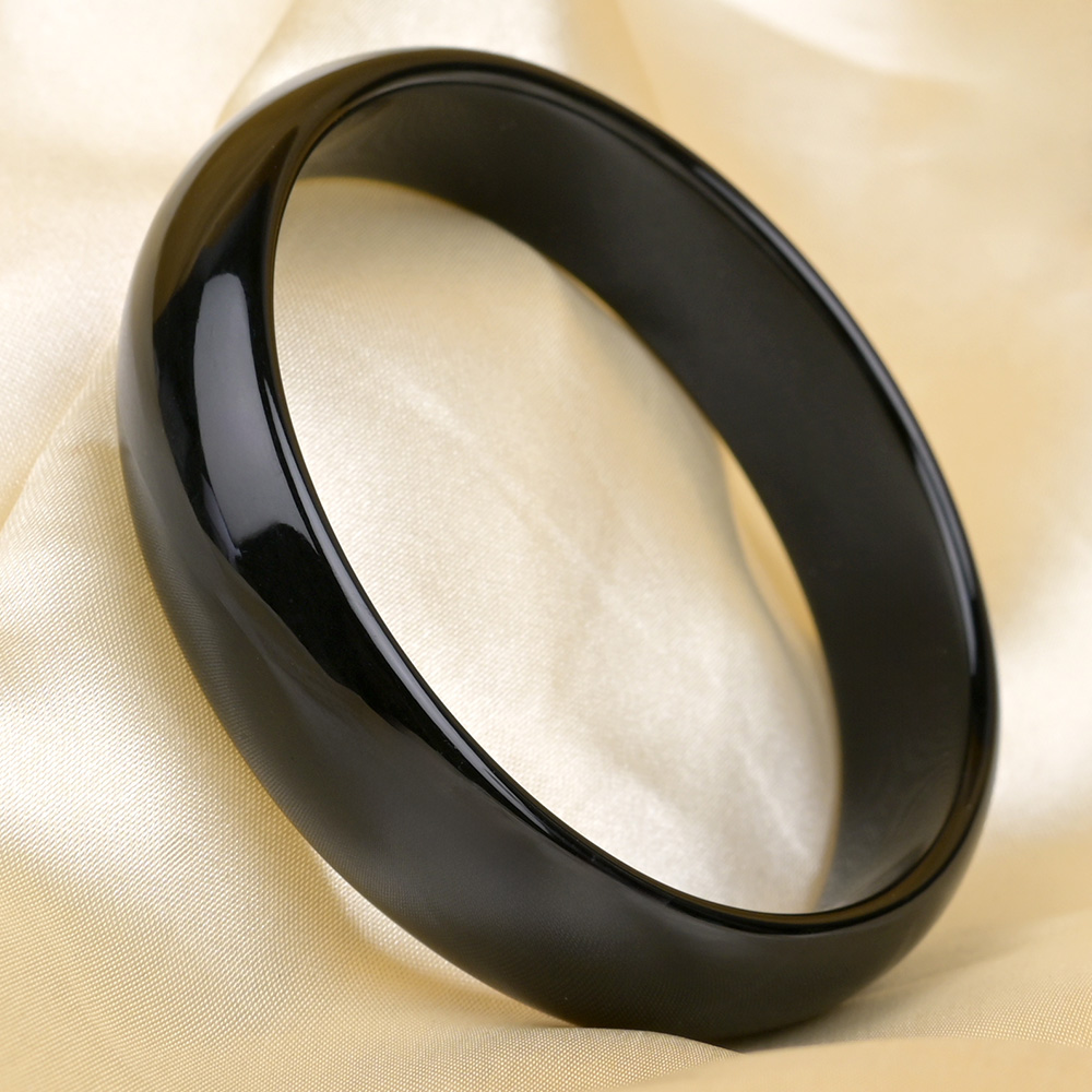 Natural Black Agate Bangle
