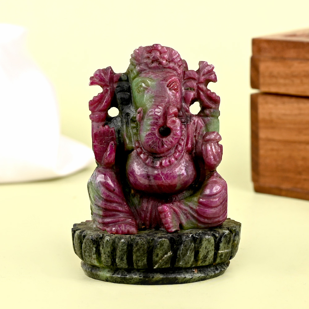 Ruby Ganesh Idol - 790 Carat