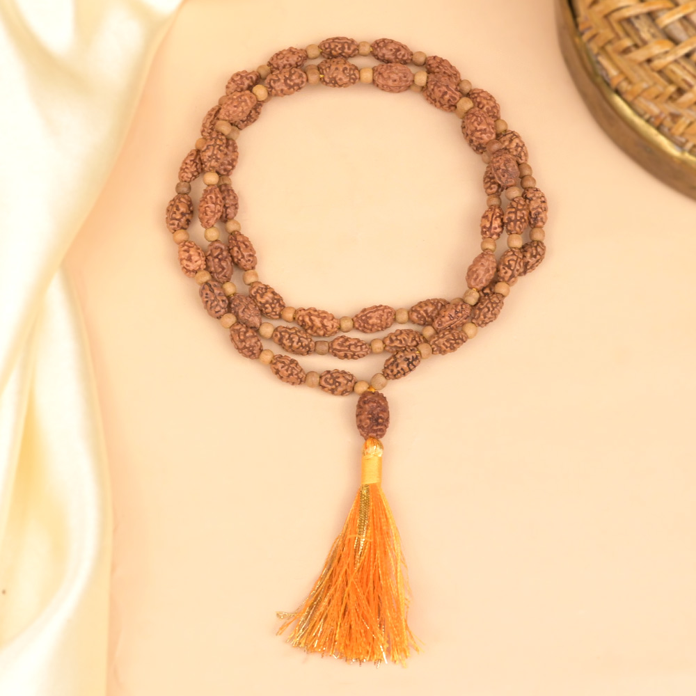 2 Mukhi Rudraksha & Sandalwood Mala