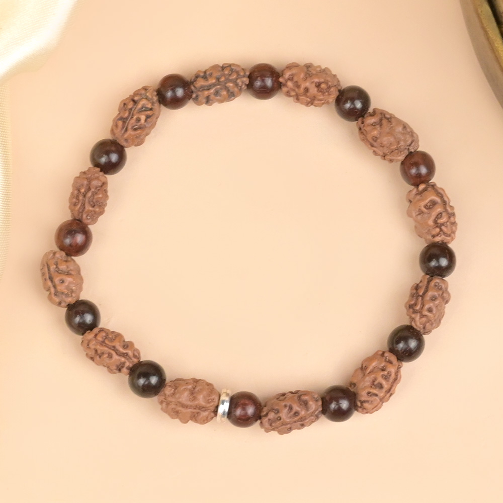 2 Mukhi & Red Sandalwood Bracelet