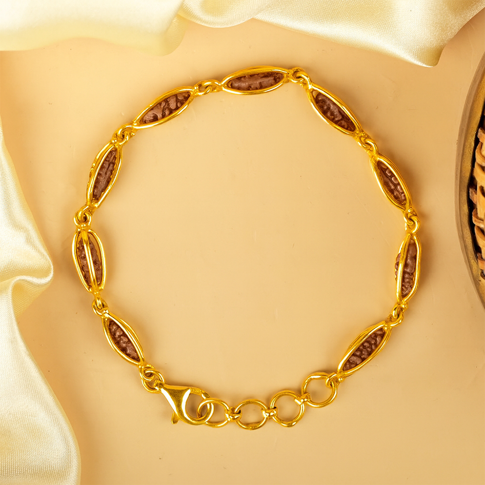 1 Mukhi Rudraksha 22K Gold Cage Design Bracelet