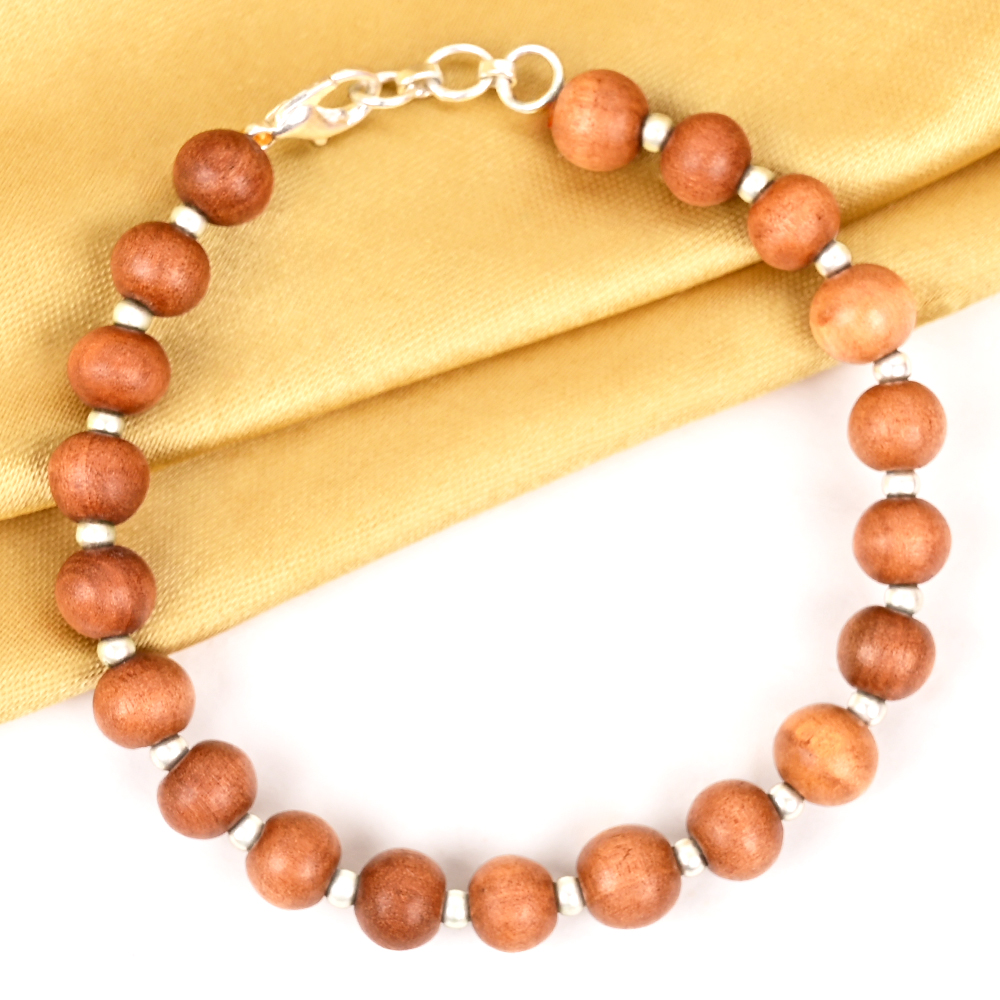 White Sandalwood Silver Balls Bracelet