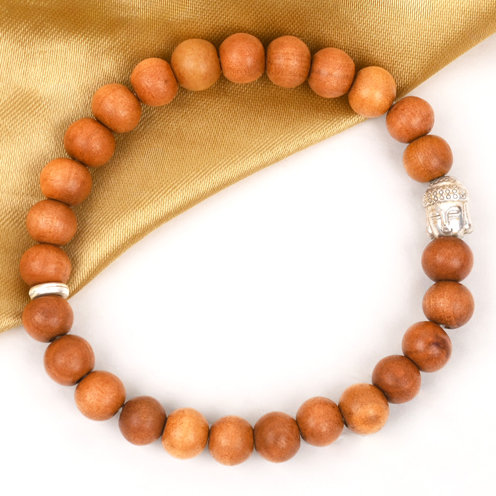 White Sandalwood Buddha Charm Bracelet