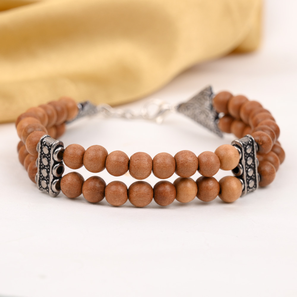 White Sandalwood Double Layer Bracelet