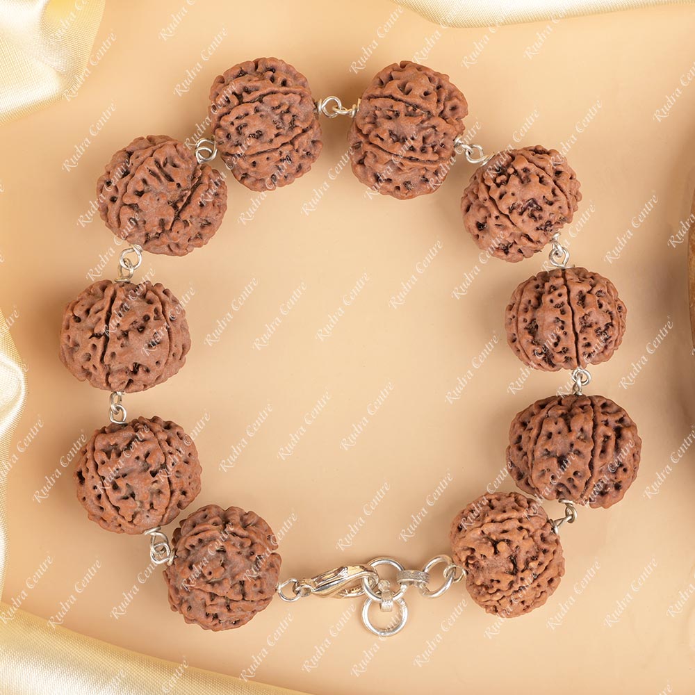 Buy 6 Mukhi Nepali Rudraksha 925 Silver Wire Bracelet from Rudra Centre (Rudraksha Ratna) at reasonable prices.
