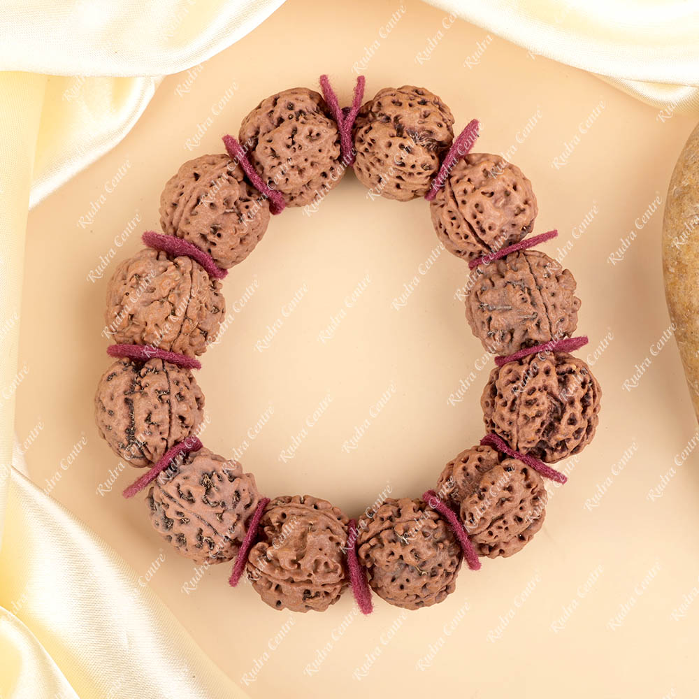 4 Mukhi Nepali Rudraksha Woolen Spacers Bracelet