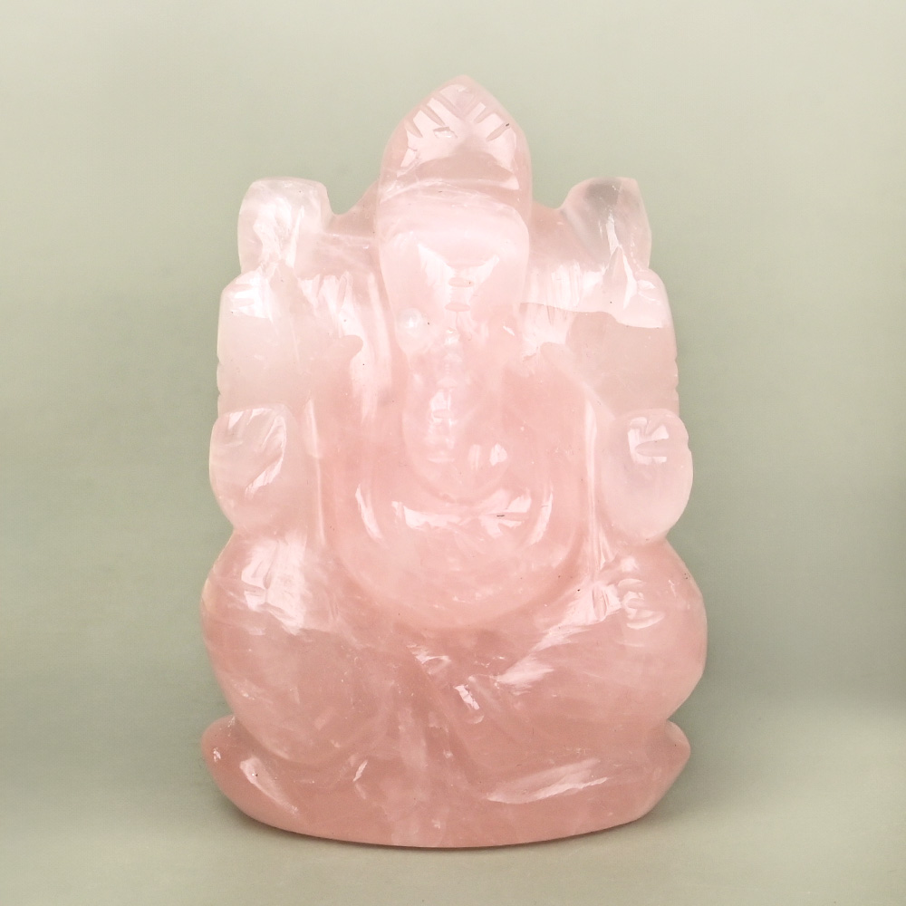Rose Quartz Ganesha Idol - 75 gms
