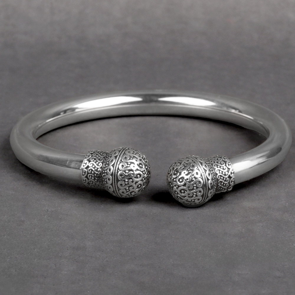 Silver Rajasthani Kada Torc Bracelet