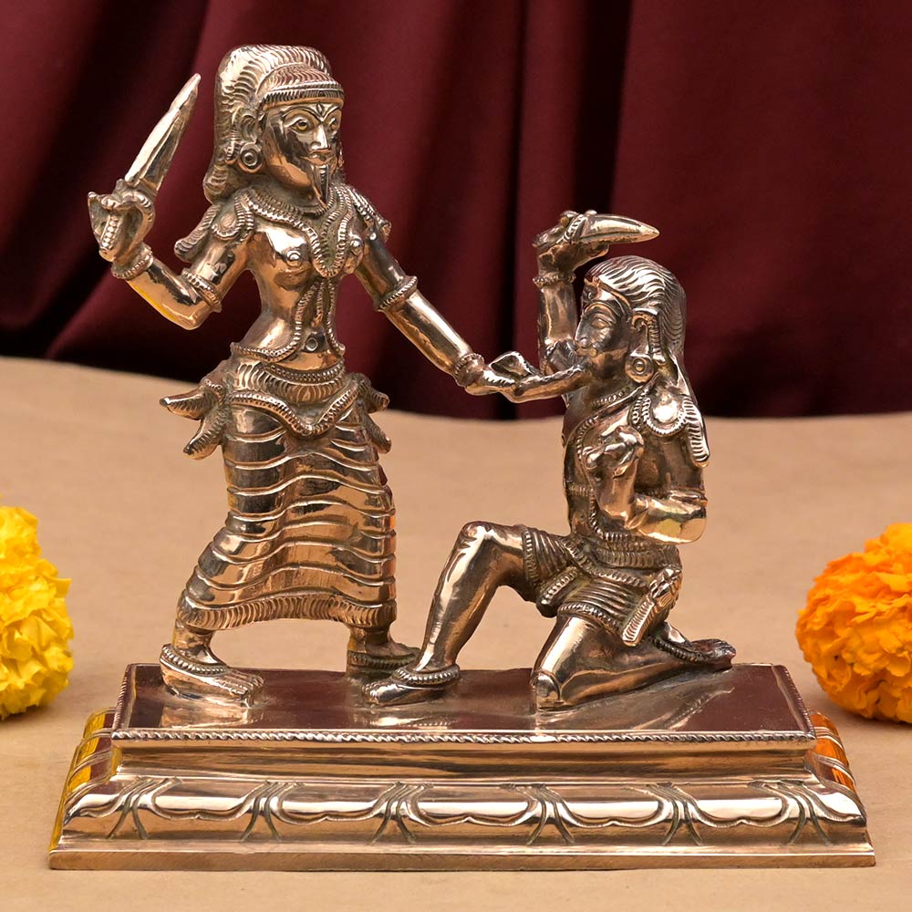 Goddess Baglamukhi Mahavidya Bronze Idol