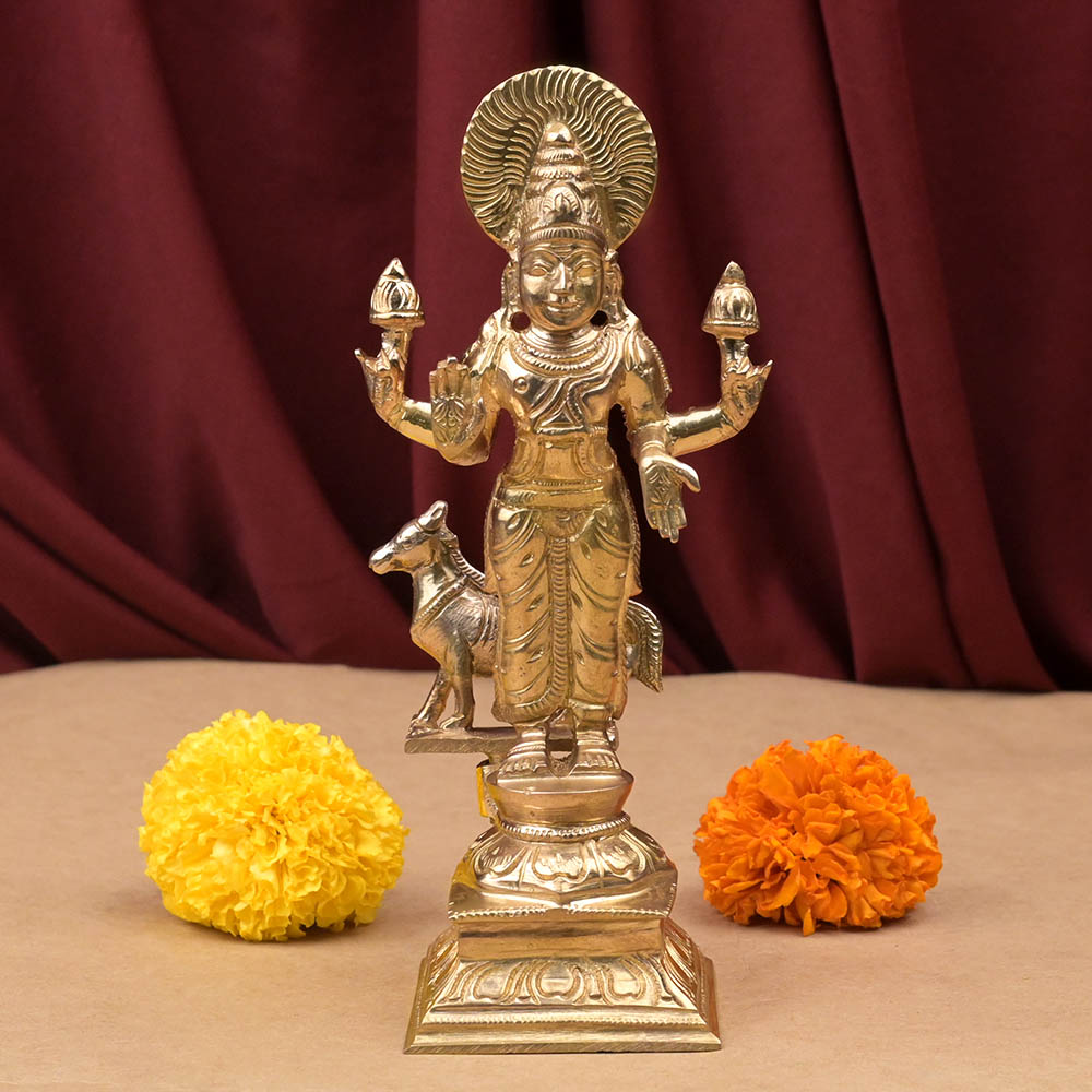 Surya Graha (Sun) & Vahan Bronze Idol