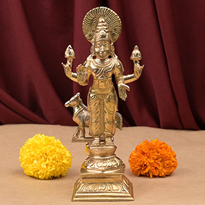 Surya Graha (Sun) & Vahan Bronze Idol