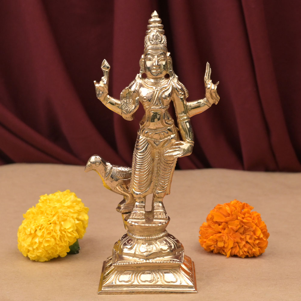 Shani Graha (Saturn) & Vahan Bronze Idol