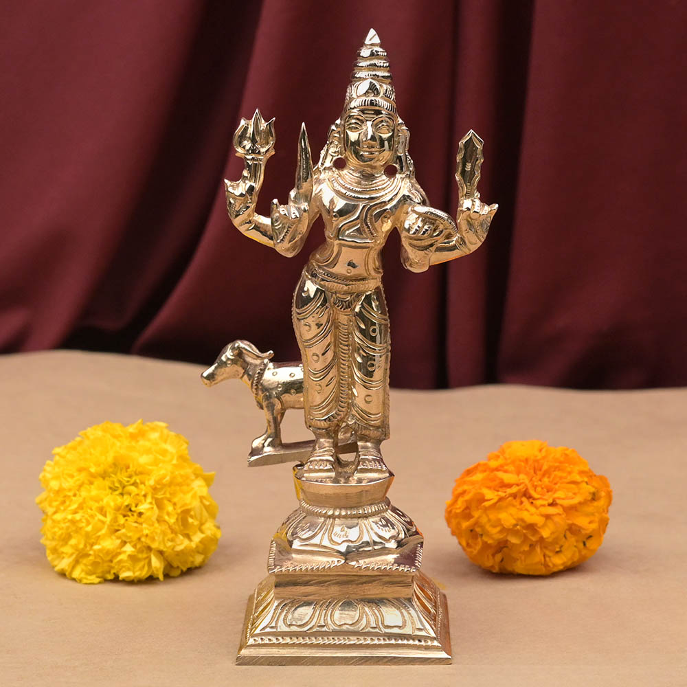 Mangal Graha (Mars) & Vahan Bronze Idol