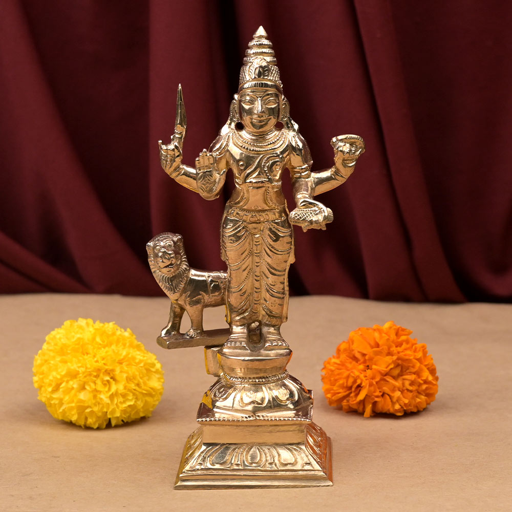 Shukra Graha (Venus) & Vahan Bronze Idol