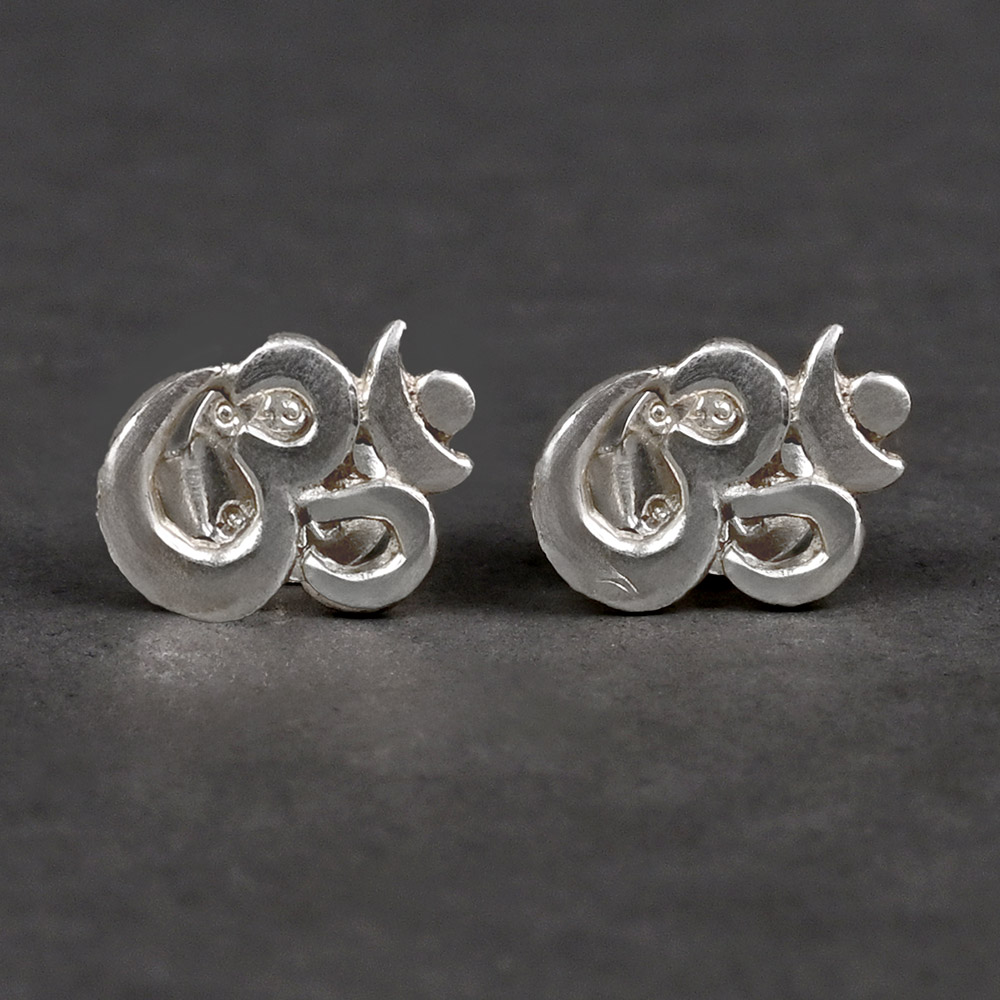 OM Silver Earrings