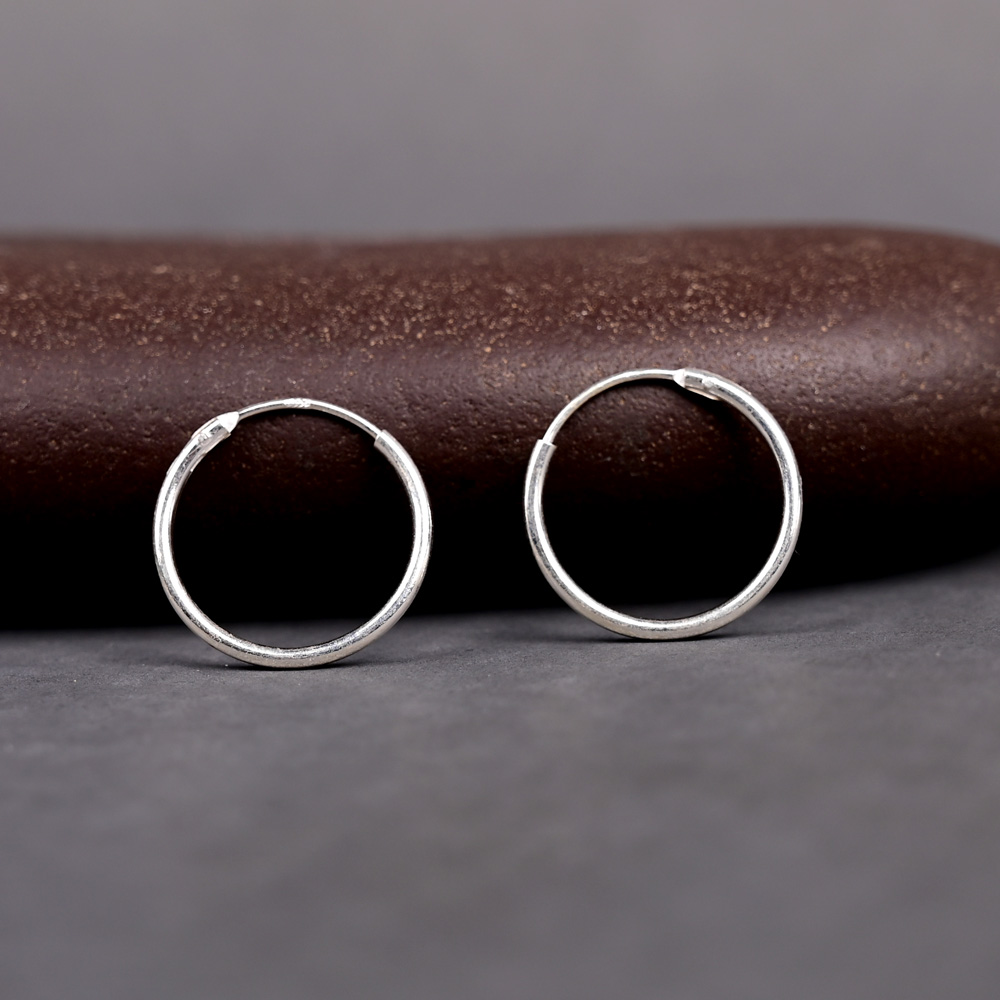 Plain Round Silver Earrings