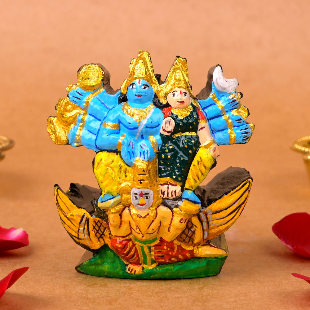 Shriman Narayan Shaligram Idol (Painted)