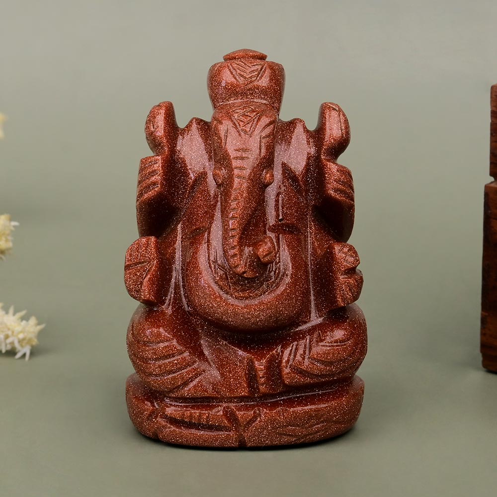 Sunstone Ganesha Idol - 111 gms