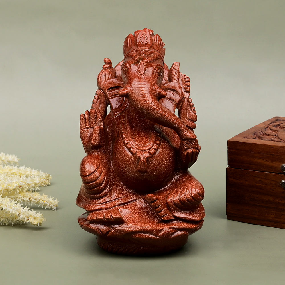 Sunstone Ganesha Idol - 750 gms