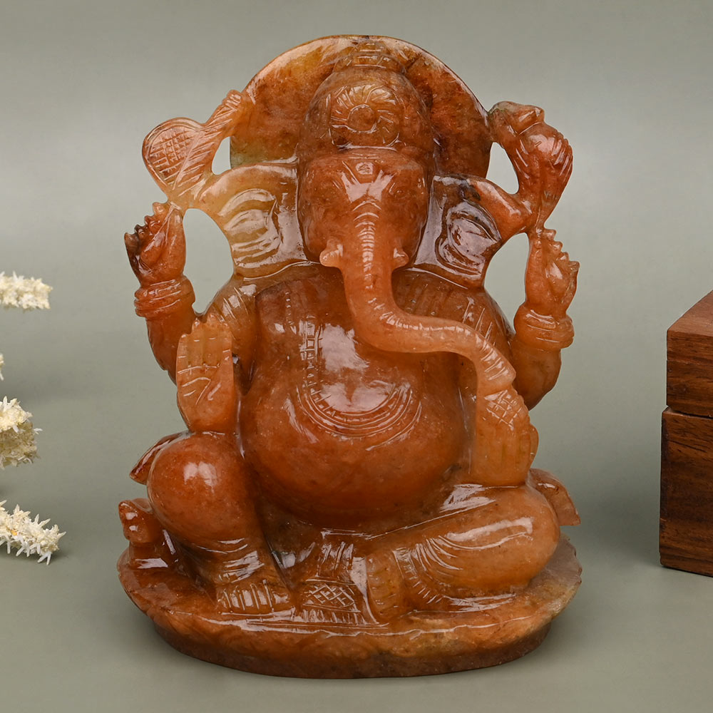 Natural Sunstone Ganesha - 713 gms