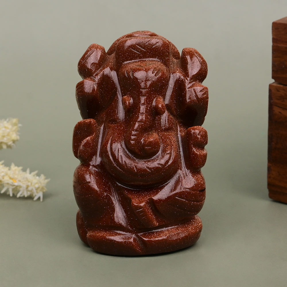 Sunstone Ganesha Idol - 80 gms