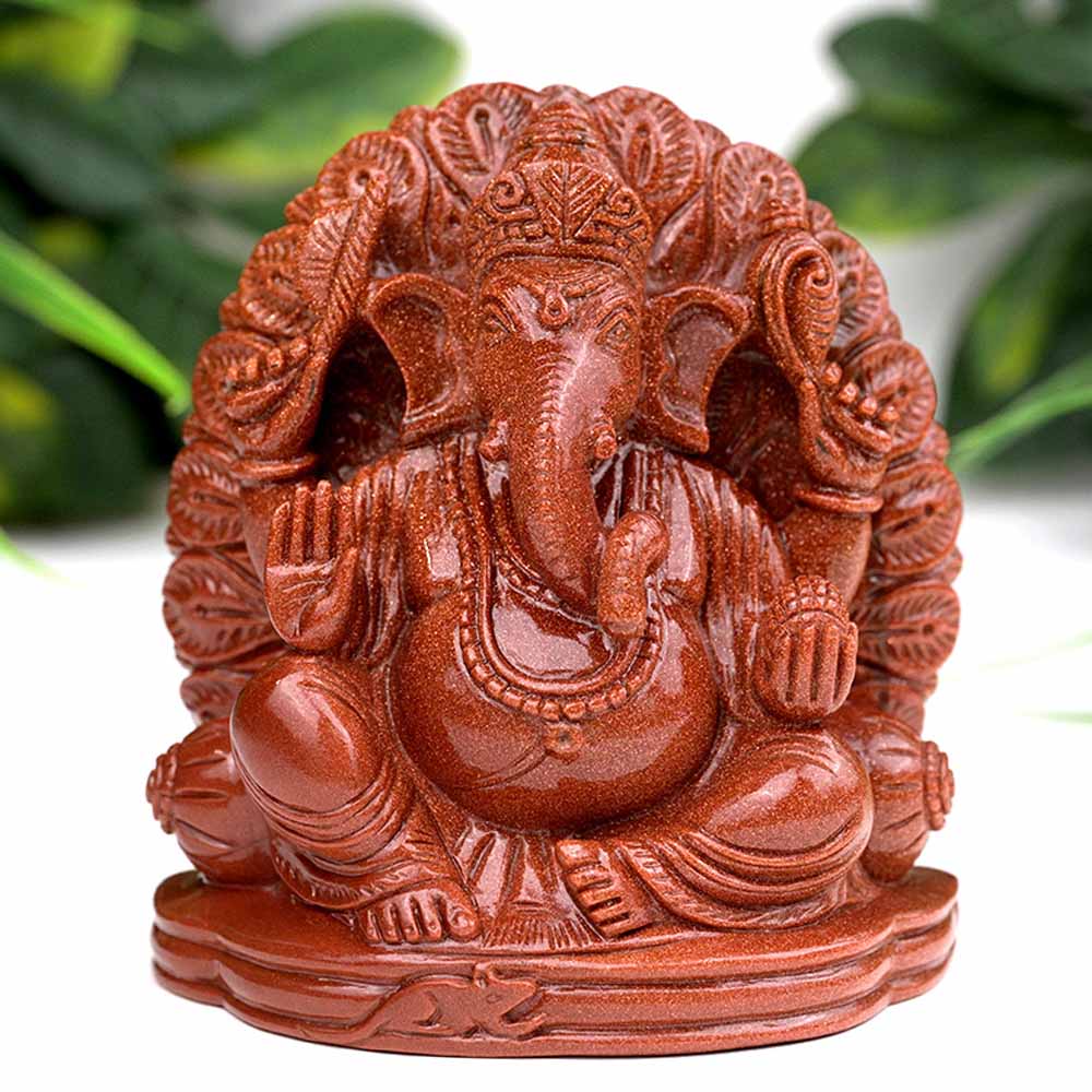 Sunstone Ganesha - 1223 gms
