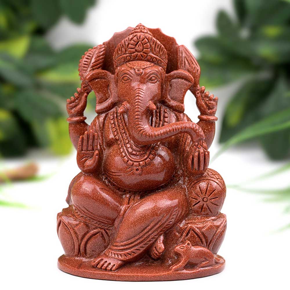 Sunstone Ganesha - 1157 gms