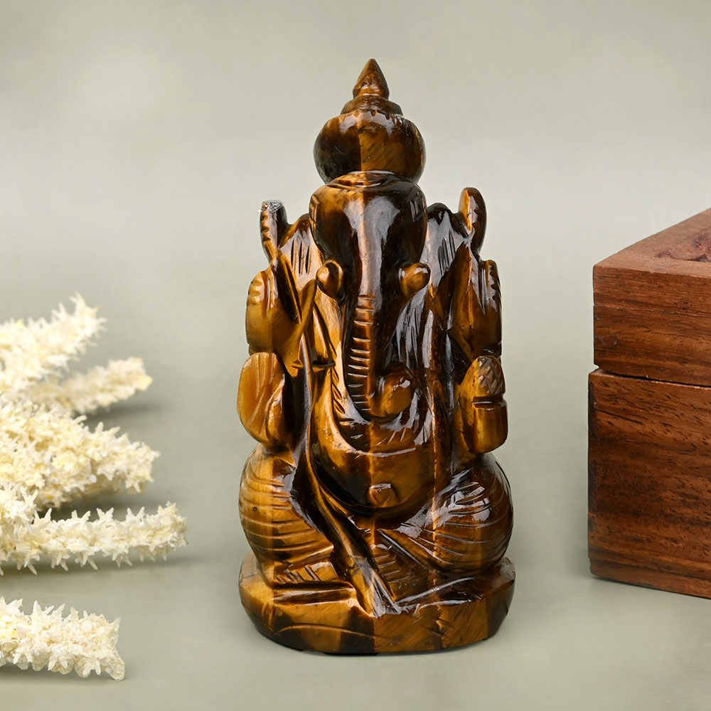 Tiger Eye Ganesha - 205 gms