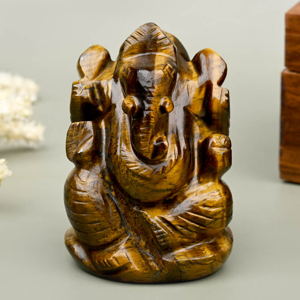 Tiger Eye Ganesh Idol - 131 gms