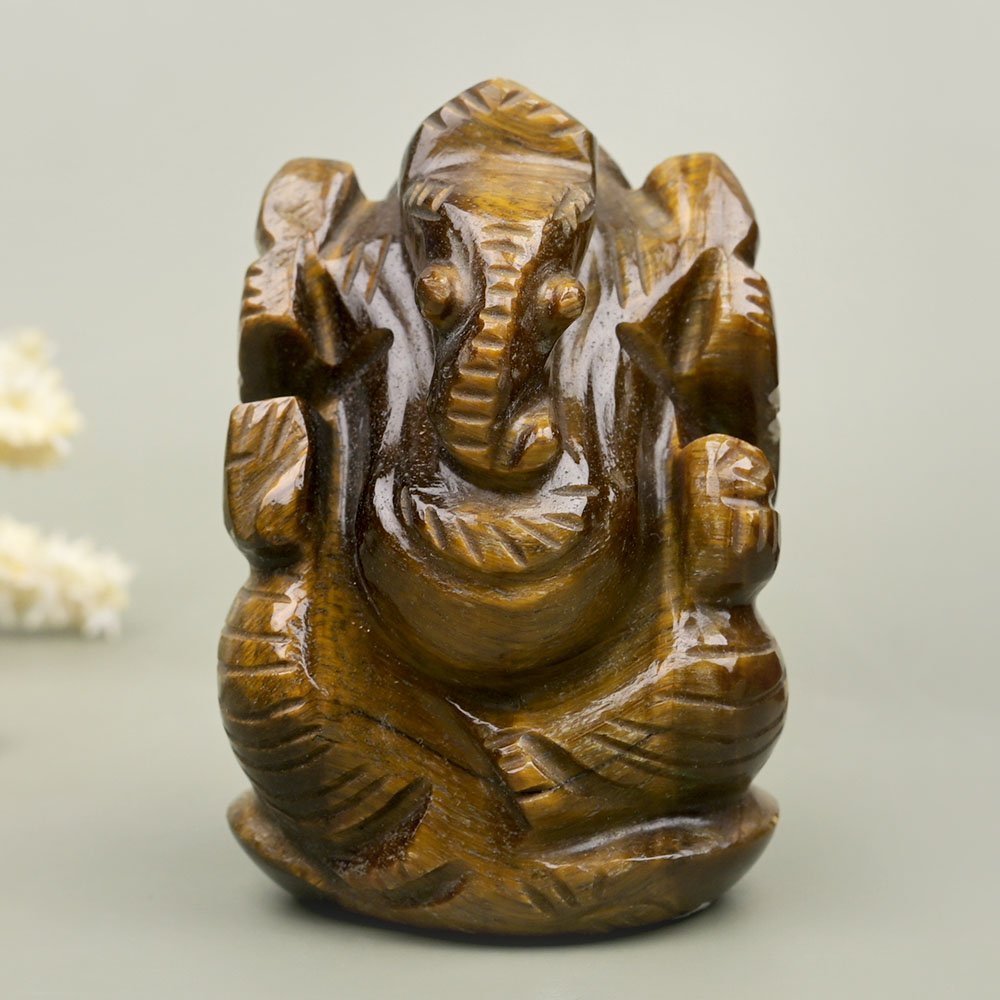 Tiger Eye Ganesh Idol - 90 gms