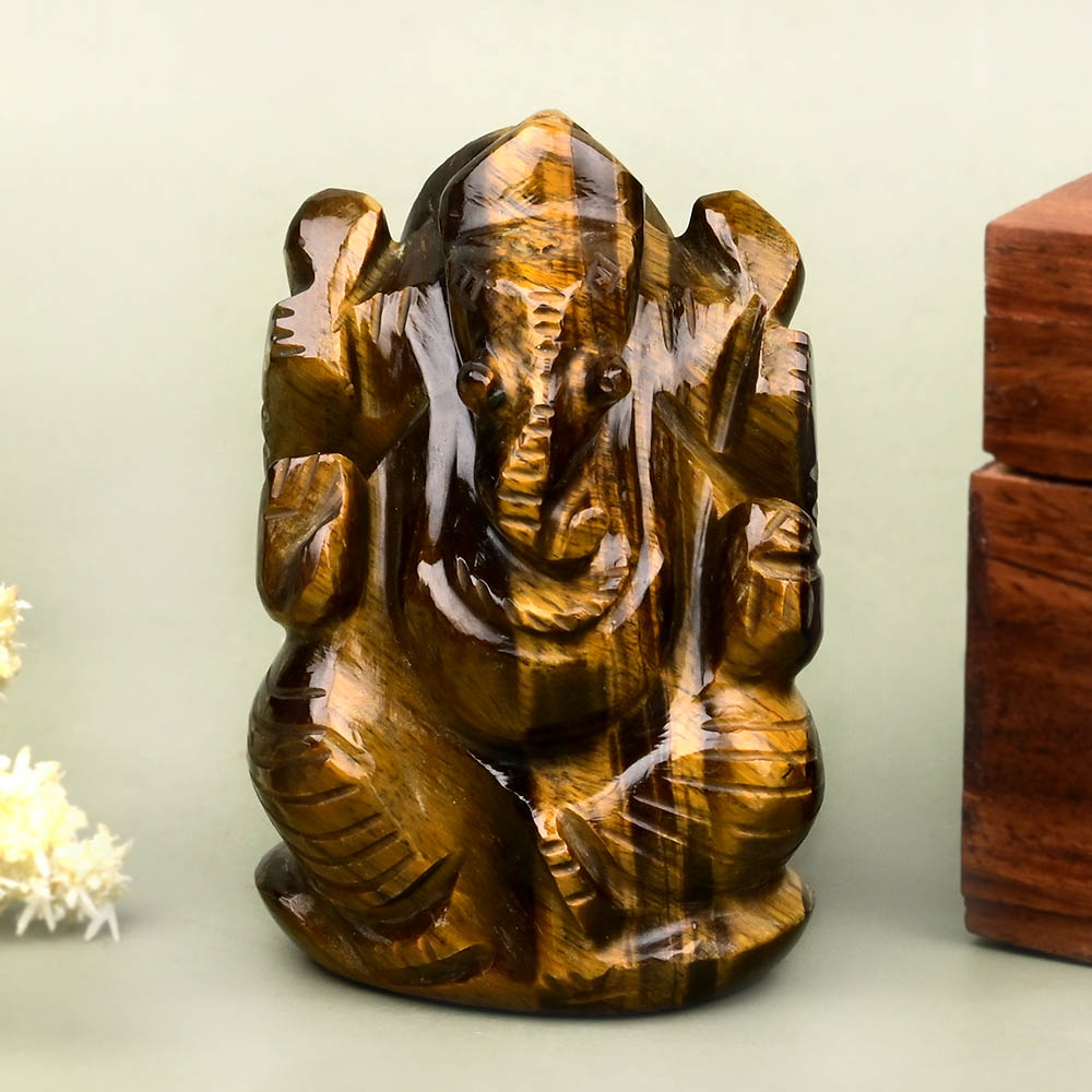 Tiger Eye Ganesh Idol - 113 gms