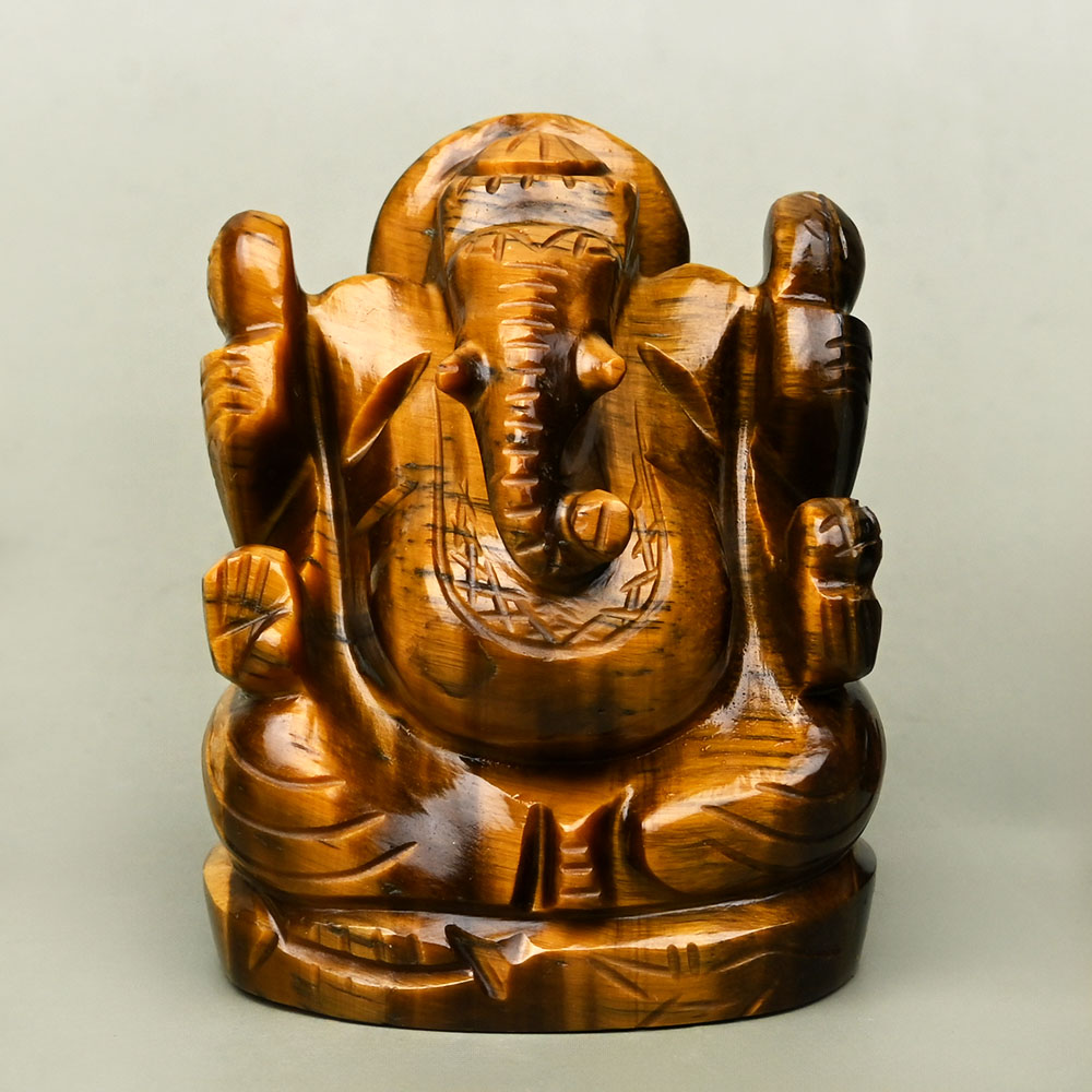 Tiger Eye Ganesh Idol - 147 gms