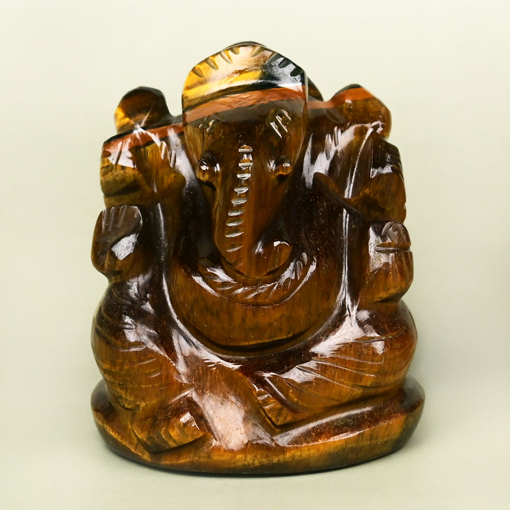 Tiger Eye Ganesha Idol - 130 gms