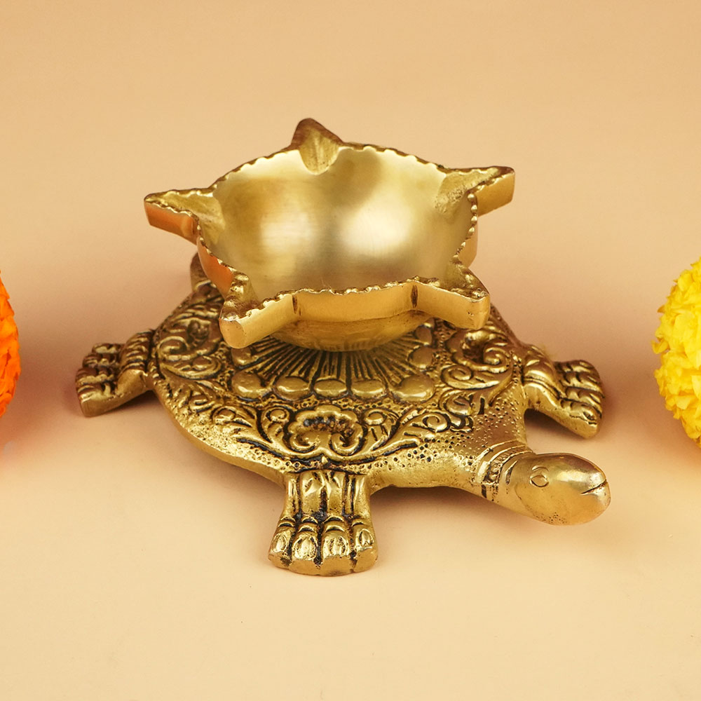 Brass Kurma Panch Batti Diya (5 Wicks)