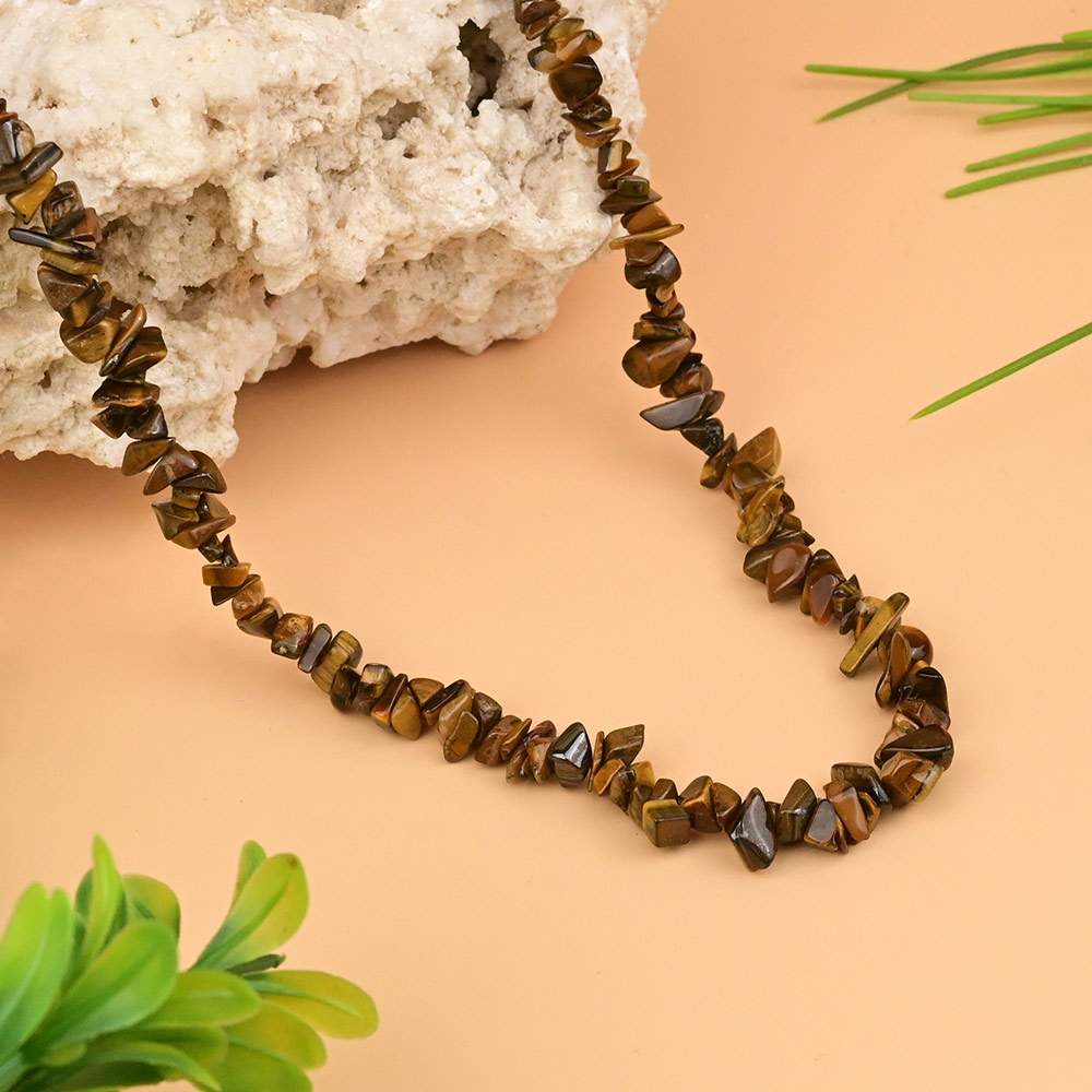 Tiger Eye Uncut Beads Necklace