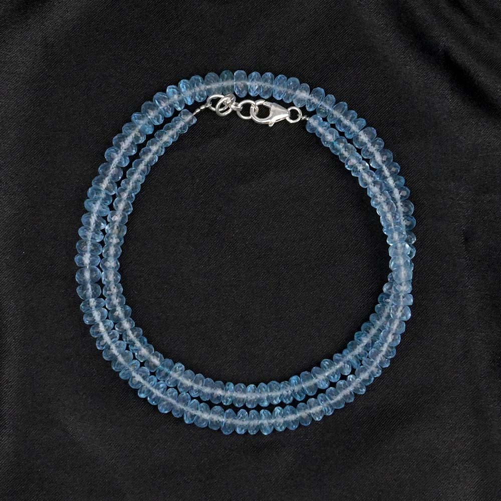 Buy Blue Topaz Faceted Button Shape Beads Necklace from Rudra Centre (Rudraksha Ratna) at reasonable prices.