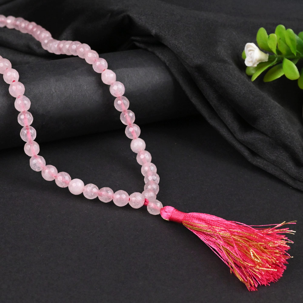 Rose Quartz Faceted Beads Mala
