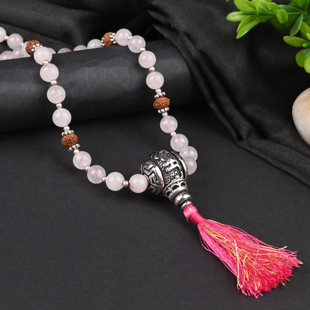 Buy Rose Quartz & 7 Mukhi Rudraksha Mala from Rudra Centre (Rudraksha Ratna) at reasonable prices.