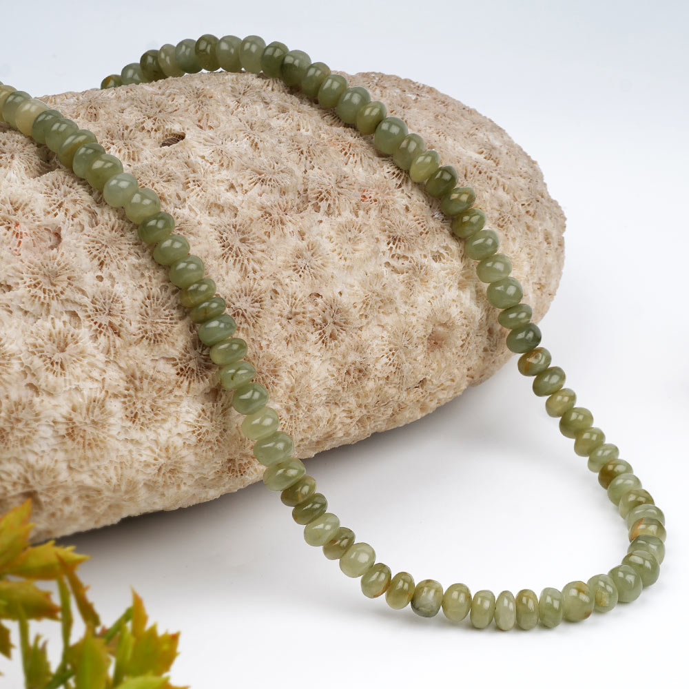 Green Cat's Eye Button Shape Necklace