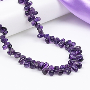 Amethyst Pear Shape Beads Necklace